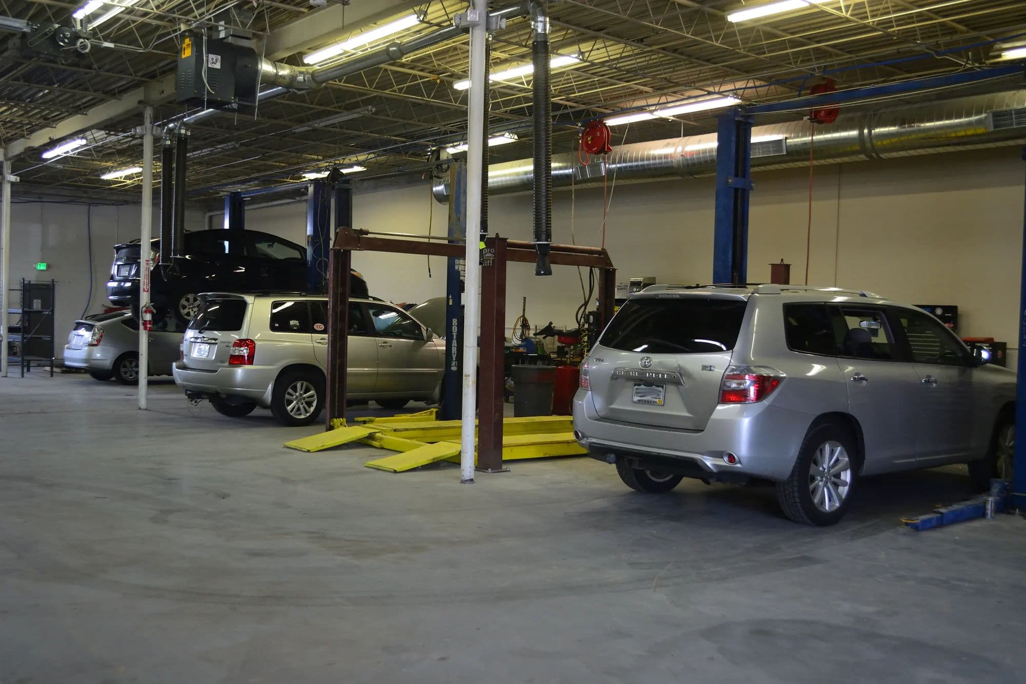 Highlander Hybrids in the bays at Mile Hybrid
